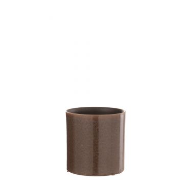 Pot de fleurs flexible ceramique brun extra small