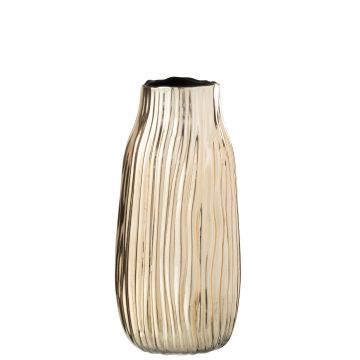 Vase rainures verre or medium