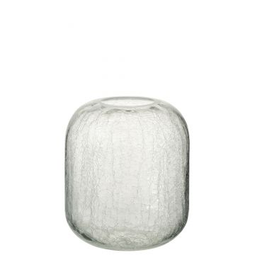Windlicht craquele glas transparant medium