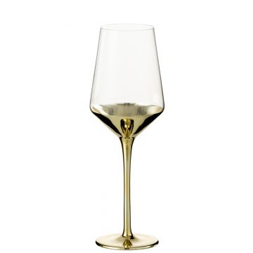 Wijnglas glas goud/transparant