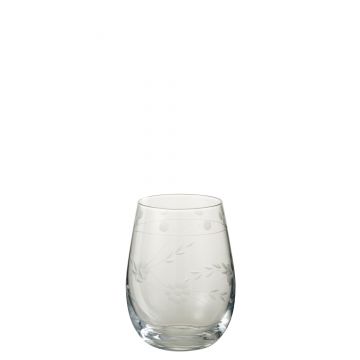 Waterglas gegraveerd glas transparant