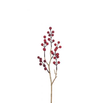 Branche baies plastique rouge/or