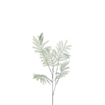 Branche mimosa feuilles+paillettes plastique vert