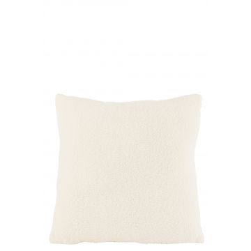 Coussin teddy polyester blanc