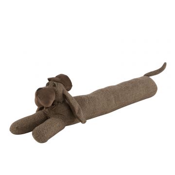 Deurstop hond pet liggend textiel bruin
