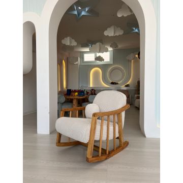 Atelier Del Sofa Wing Chair - Structure 100% bois de charme, tissu 100% polyester - Blanc