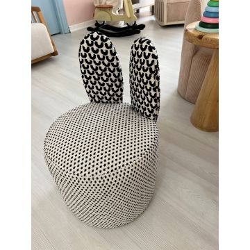 Atelier Del Sofa Wing Chair - 100% Polyester - Noir et Blanc