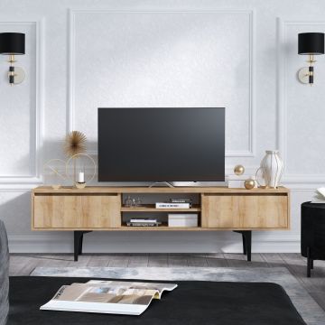 Modern Eiken TV-meubel | Melamine coating | Veel opbergruimte | 150cm breed
