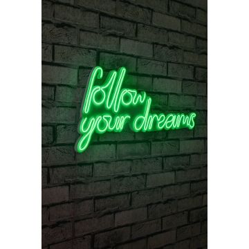 Neonverlichting Follow Your Dreams - Wallity reeks - Groen