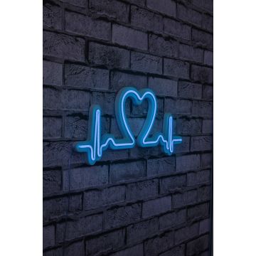 Battement de cœur en lumière néon - Série Wallity - Bleu