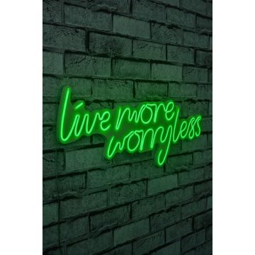 Neonverlichting Live More Worry Less - Wallity reeks - Groen