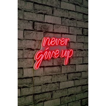 Neonverlichting Never Give Up - Wallity reeks - Rood