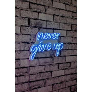 Neonverlichting Never Give Up - Wallity reeks - Blauw
