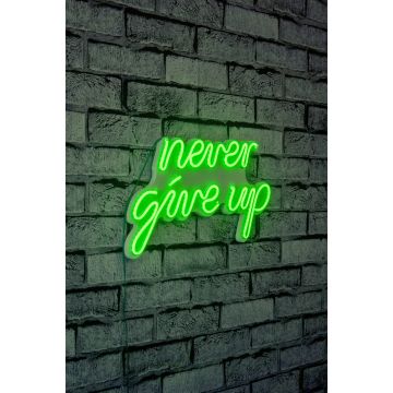Neonverlichting Never Give Up - Wallity reeks - Groen