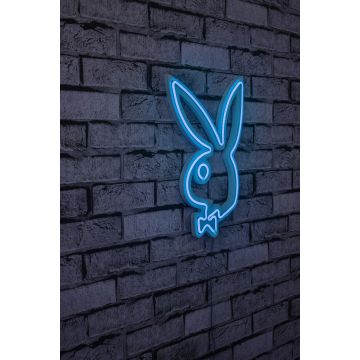 Neonverlichting konijn met das - Wallity reeks - Blauw