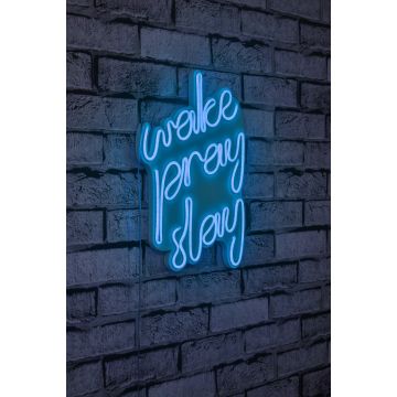 Neonverlichting Wake Pray Slay - Wallity reeks - Blauw