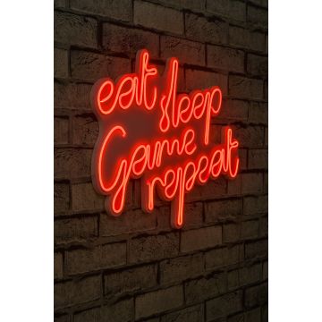 Neonverlichting Eat Sleep Game Repeat - Wallity reeks - Rood