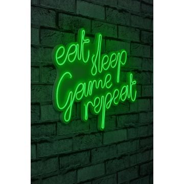 Neonverlichting Eat Sleep Game Repeat - Wallity reeks - Groen