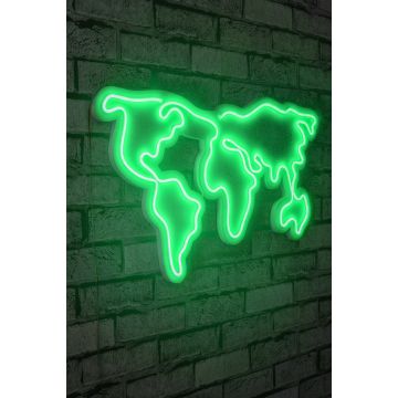 Neonverlichting wereldkaart - Wallity reeks - Groen