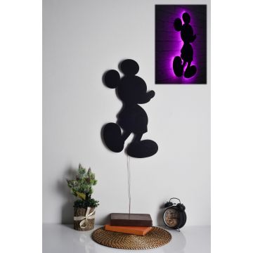 Brandhout Decoratieve LED Lampjes | Zwarte Voet | Roze | 600lm