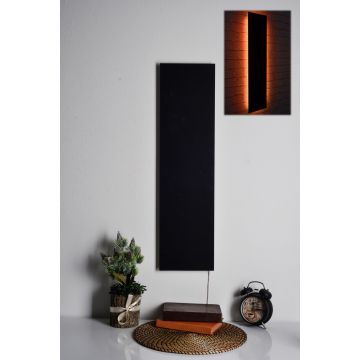 Brandhout LED Strip met Zwarte MDF Basis - Rood (16 Kleuren)