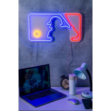 Neonverlichting logo MLB - Wallity reeks - Blauw/rood