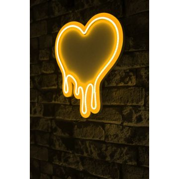 Neonverlichting smeltend hart - Wallity serie - Geel