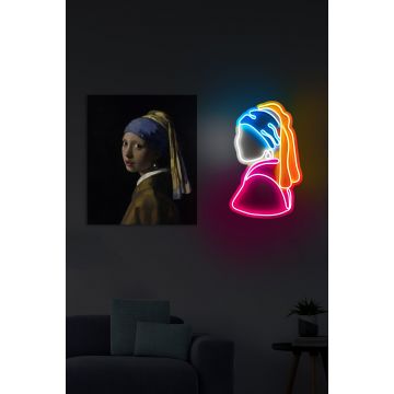 Neonverlichting Het Meisje met de Parel - Wallity reeks - Multikleur
