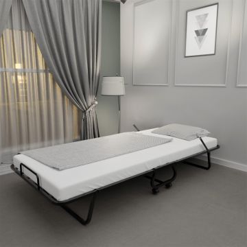 Niron Opvouwbaar Bed | 100% Metaal | 25cm Veermatras | Wit