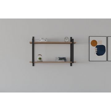 Woody Fashion Wall Shelf | Melamine Coated | 18mm Thickness | 90x60x22 cm | Walnut