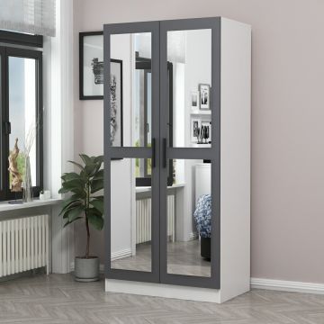 Woody Fashion Armoire en mélamine - 18mm | Anthracite Blanc
