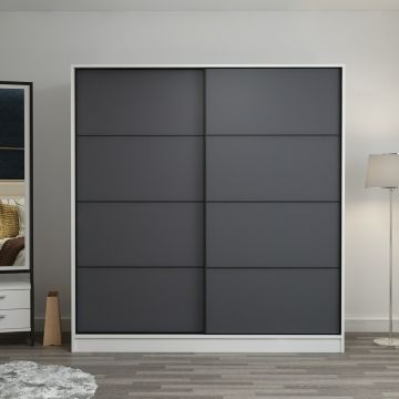 Armoire moderne blanc anthracite | Woody Fashion