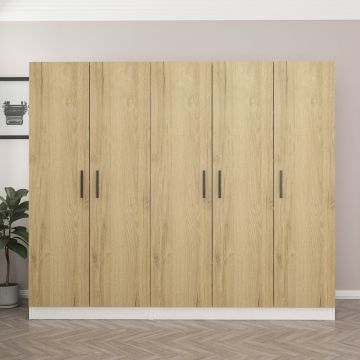 Armoire Woody Fashion - 100% mélamine, finition noyer