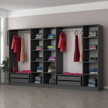 Armoire moderne en mélamine | Woody Fashion | Anthracite