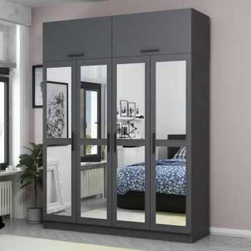 Armoire Woody Fashion Anthracite, 100% mélaminé