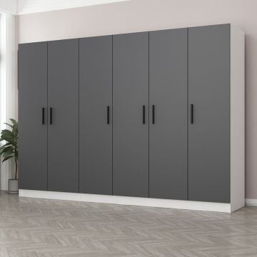Armoire Woody stylée | Mélaminée | Anthracite