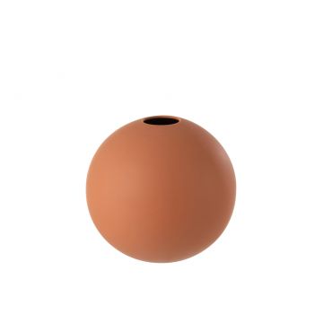 Vase boule ceramique rouille large