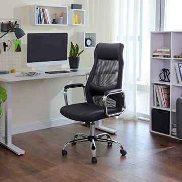 Chaise de bureau Chaise d'ordinateur en maille Ergonomique 140kg inclinable Noir