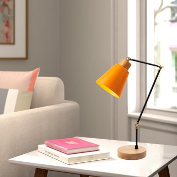 Lampe de table élégante et contemporaine | Corps en métal | Orange | 14x52 cm