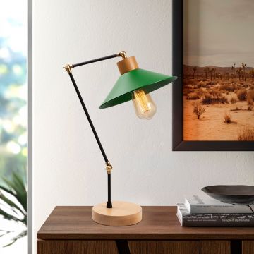 Moderne Groene Tafellamp | Strak en Eigentijds Ontwerp | 24cm Diameter, 52cm Hoogte