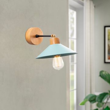 Wandlamp Turkoois | Moderne Decoratieve Verlichting | IJzeren Behuizing | 24 cm Diameter
