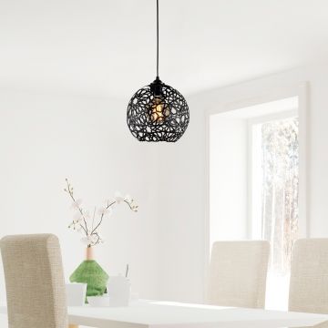 Strakke en moderne kroonluchter | Moderne decoratieve verlichting | 119 cm hoogte | Zwart