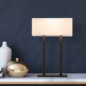 Lampe de table élégante et contemporaine | Corps en fer | 35x15 cm | 52 cm de hauteur | Blanc Noir