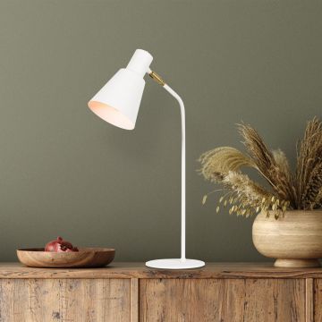 Strakke en eigentijdse witte tafellamp | 14x28 cm | Hoogte: 50 cm