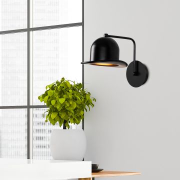 Moderne slanke wandlamp, zwart, 19x25 cm, E27 Max 40W