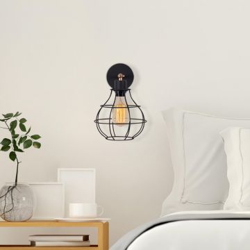 Strakke en Eigentijdse Zwarte Wandlamp - 20x23cm | Moderne Decoratieve Verlichting