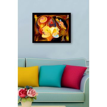 Merveilleux tableau encadré en MDF | Décor multicolore | 41x56cm