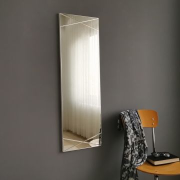 Locelso Miroir | 100% MDF | 35x105 cm | Fixation murale | Argenté
