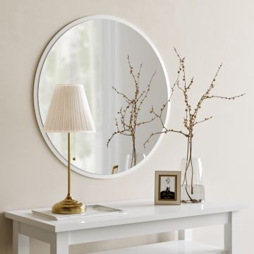 Miroir MDF blanc Locelso | 60cm x 60cm x 2