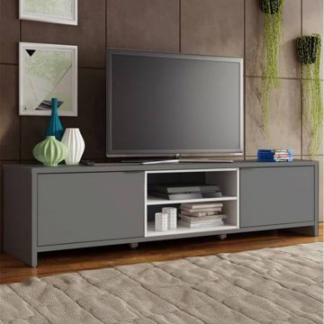 Tv-meubel Trent 180cm met 2 deuren - grijs/wit 